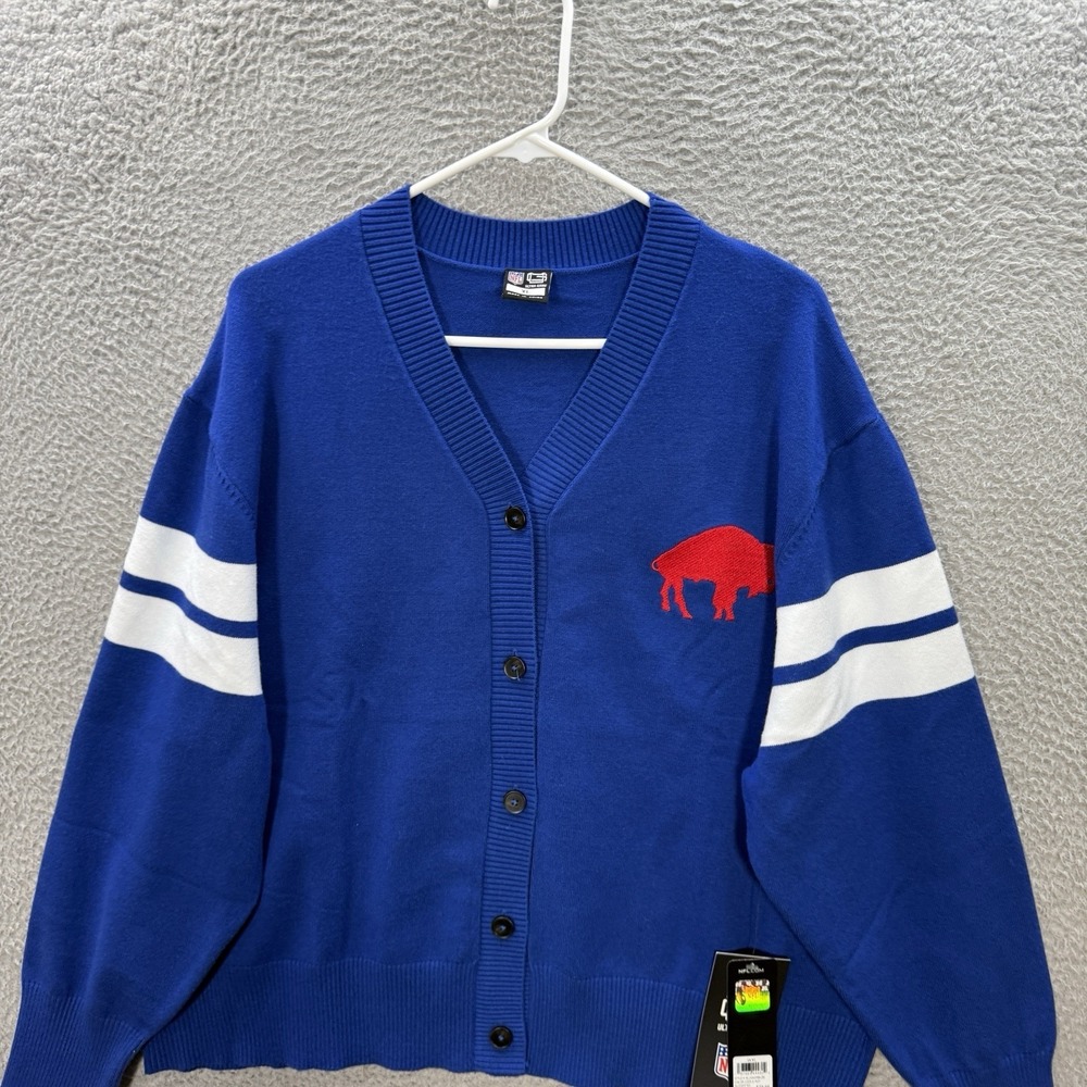 Buffalo Bills Sweater Womens XL Blue Cardigan Embroidered NFL Football NEW - Picture 13 of 14